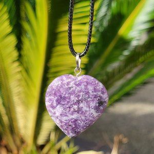 Lepidolite Gemstone Heart Pendant